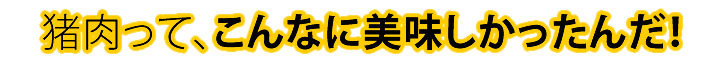 猪肉って、こんなに美味しかったんだ