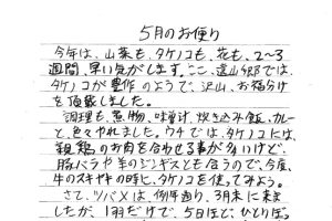 若旦那のお便り　遠山郷