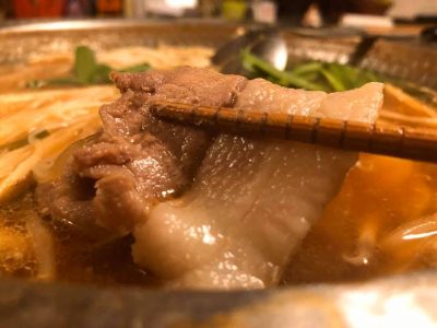 イノシシの味噌しゃぶ 猪肉しゃぶしゃぶ用